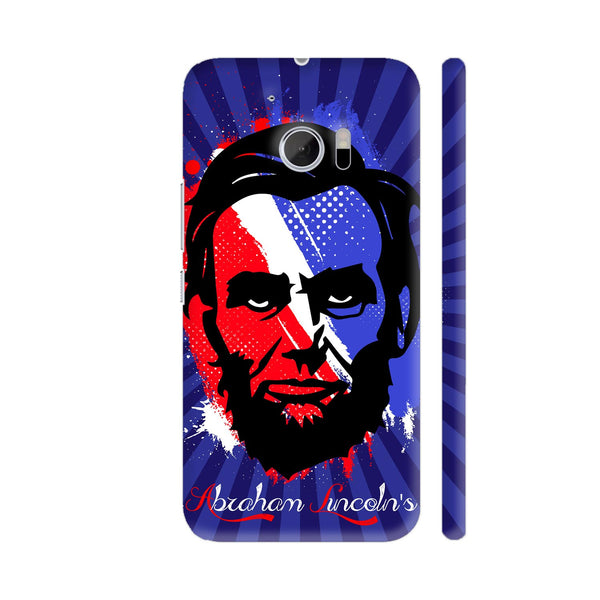 Abraham Lincoln Painting On Blue HTC 10 / 10 Lifestyle Cover| Artist: Designer Chennai