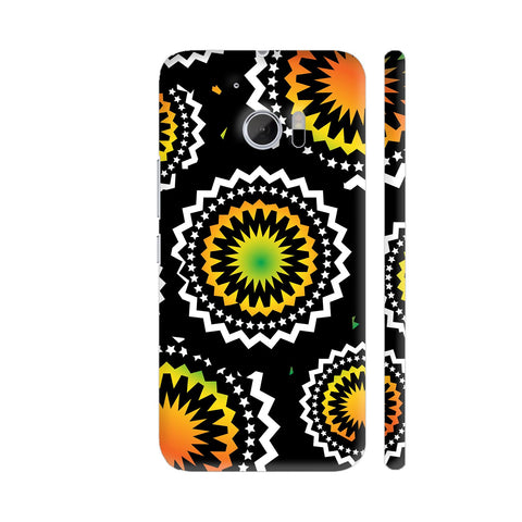 Abstract Circles Or Mechanical Gears In Yellow Orange HTC 10 / 10 Lifestyle Cover| Artist: Urvashi