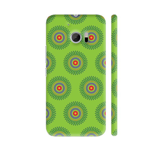 Abstract Flowers On Green HTC 10 / 10 Lifestyle Cover| Artist: Designer Chennai