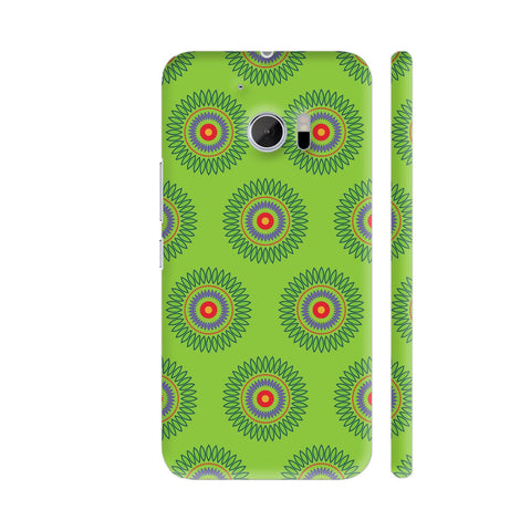 Abstract Flowers On Green HTC 10 / 10 Lifestyle Cover| Artist: Designer Chennai