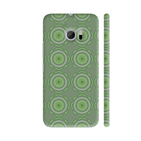 Abstract Green Flowers And Leaf HTC 10 / 10 Lifestyle Cover| Artist: Designer Chennai