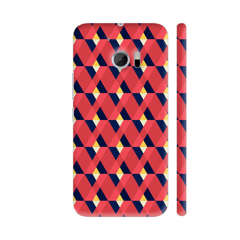 Abstract Pink Blue Cube Pattern HTC 10 / 10 Lifestyle Cover| Artist: Designer Chennai
