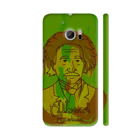 Albert Einstein Painting On Green HTC 10 / 10 Lifestyle Cover| Artist: Designer Chennai