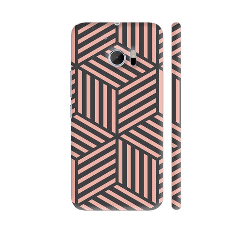 Ash And Pink Stripes HTC 10 / 10 Lifestyle Cover| Artist: Adeela Abdul Razak