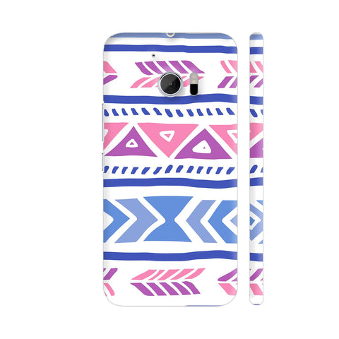 Aztec Pink Blue HTC 10 / 10 Lifestyle Cover| Artist: Abhinav