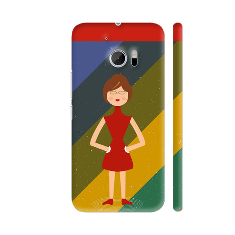 Beautiful Fashion Girl On Multicolor HTC 10 / 10 Lifestyle Cover| Artist: Designer Chennai