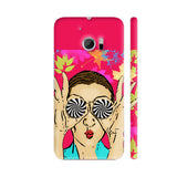 Beautiful Girl On Multicolor Flower Pattern HTC 10 / 10 Lifestyle Cover| Artist: Sangeetha