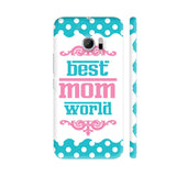 Best Mom World On Blue Polka Dots HTC 10 / 10 Lifestyle Cover| Artist: Designer Chennai