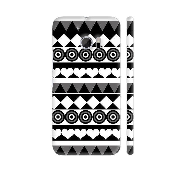 Black And White Aztec Pattern HTC 10 / 10 Lifestyle Cover| Artist: Sangeetha