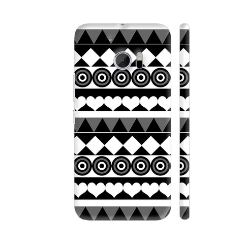 Black And White Aztec Pattern HTC 10 / 10 Lifestyle Cover| Artist: Sangeetha