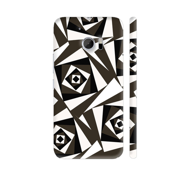 Black And White Square Tiles Pattern HTC 10 / 10 Lifestyle Cover| Artist: Avani