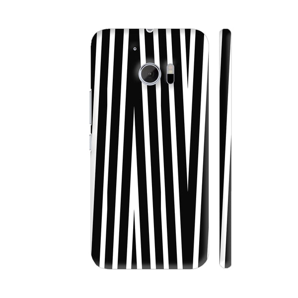 Black And White Vertical ZigZag HTC 10 / 10 Lifestyle Cover| Artist: Avani