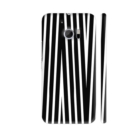 Black And White Vertical ZigZag HTC 10 / 10 Lifestyle Cover| Artist: Avani