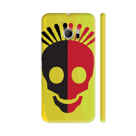Black Red Skull On Yellow HTC 10 / 10 Lifestyle Cover| Artist: Designer Chennai