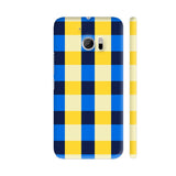 Blue And Yellow Small Square Tile Pattern HTC 10 / 10 Lifestyle Cover| Artist: Designer Chennai