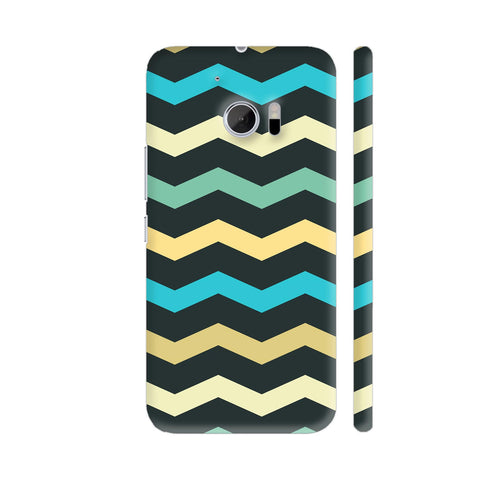 Blue Green Yellow Zigzag HTC 10 / 10 Lifestyle Cover| Artist: Designer Chennai