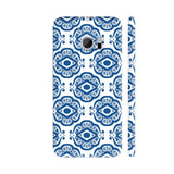 Blue White Ornate Shapes Pattern HTC 10 / 10 Lifestyle Cover| Artist: Looly Elzayat