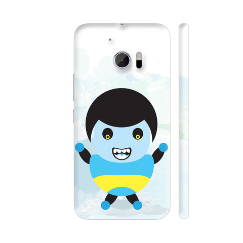 Blue Yellow Grumpy Angry Kid HTC 10 / 10 Lifestyle Cover| Artist: Designer Chennai