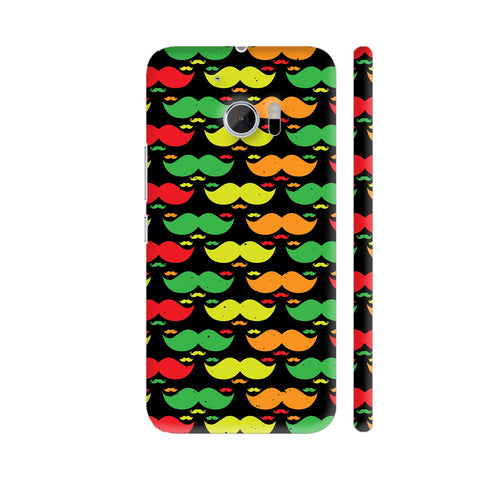 Bright Multicolor Moustaches HTC 10 / 10 Lifestyle Cover| Artist: Designer Chennai