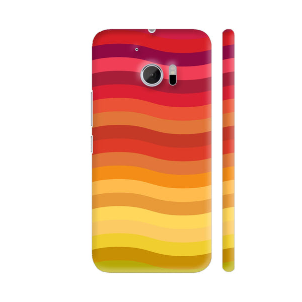 Bright Red Yellow Waves HTC 10 / 10 Lifestyle Cover| Artist: Designer Chennai