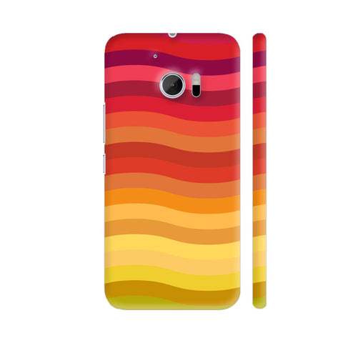 Bright Red Yellow Waves HTC 10 / 10 Lifestyle Cover| Artist: Designer Chennai