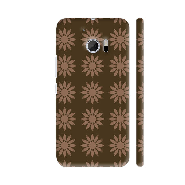 Brown Flower Pattern HTC 10 / 10 Lifestyle Cover| Artist: Designer Chennai