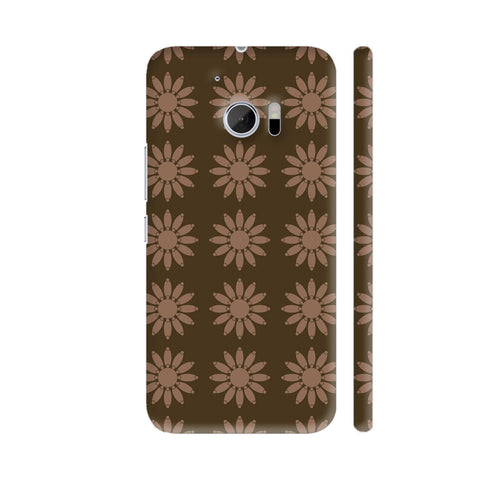 Brown Flower Pattern HTC 10 / 10 Lifestyle Cover| Artist: Designer Chennai