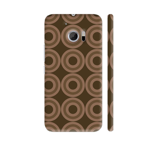 Brown Geometric Circle Repeating Pattern HTC 10 / 10 Lifestyle Cover| Artist: Designer Chennai