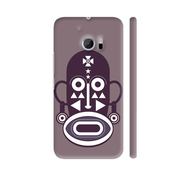 Brown With White African Mask HTC 10 / 10 Lifestyle Cover| Artist: Designer Chennai