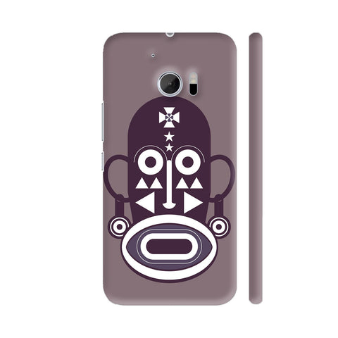 Brown With White African Mask HTC 10 / 10 Lifestyle Cover| Artist: Designer Chennai