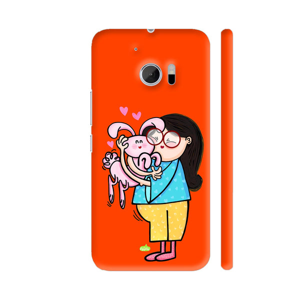Bunny Love On Red HTC 10 / 10 Lifestyle Cover| Artist: Woodle Doodle