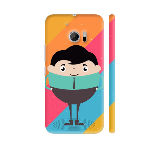 Businessman Cartoon On Multicolor HTC 10 / 10 Lifestyle Cover| Artist: Designer Chennai