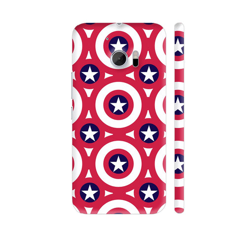 Captain America Shield Pattern 1 HTC 10 / 10 Lifestyle Cover| Artist: Designer Chennai