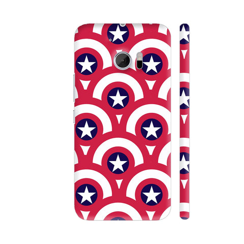 Captain America Shield Pattern 2 HTC 10 / 10 Lifestyle Cover| Artist: Designer Chennai