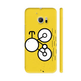 Cartoon Bicycle On Yellow Texture HTC 10 / 10 Lifestyle Cover| Artist: Designer Chennai