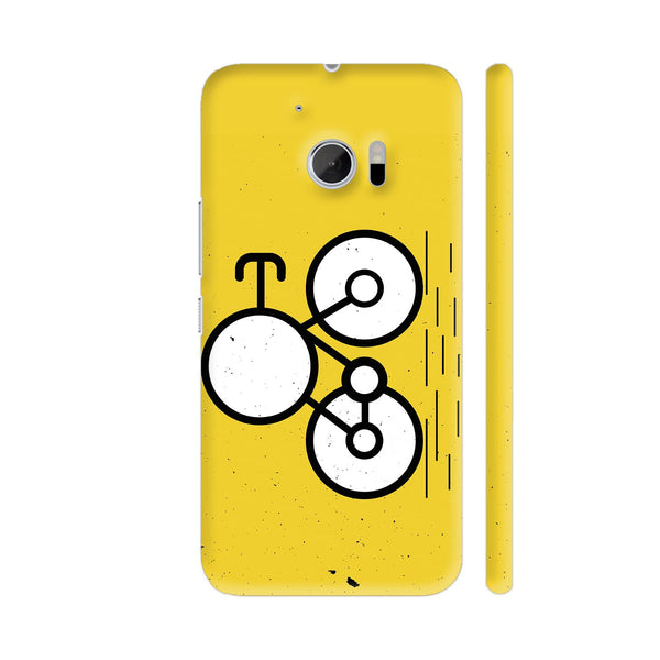 Cartoon Bicycle On Yellow Texture HTC 10 / 10 Lifestyle Cover| Artist: Designer Chennai