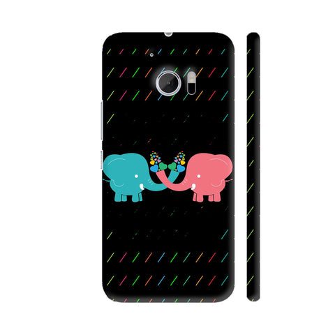 Cartoon Elephants With Colorful Heart HTC 10 / 10 Lifestyle Cover| Artist: Designer Chennai