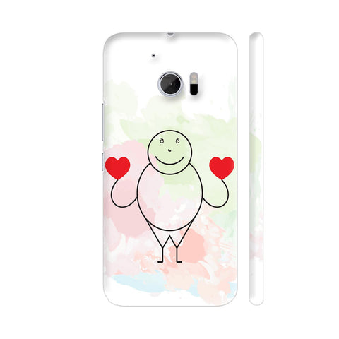 Cartoon Man Two Hearts HTC 10 / 10 Lifestyle Cover| Artist: Designer Chennai