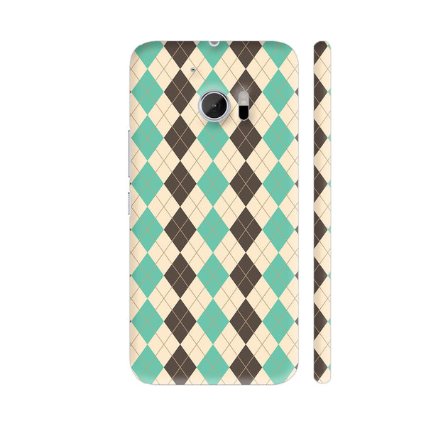 Chocolate And Mint Rhombus Pattern HTC 10 / 10 Lifestyle Cover| Artist: Adeela Abdul Razak