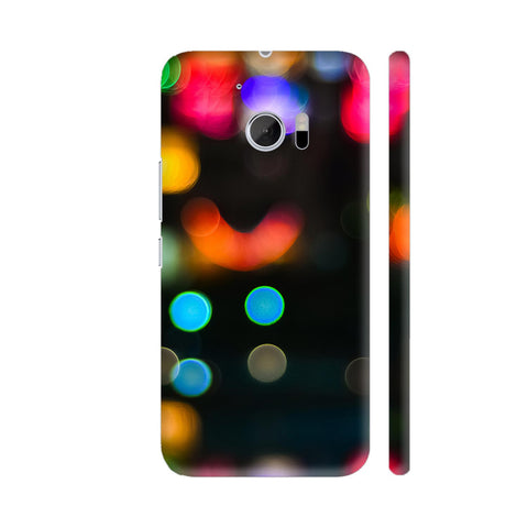Colorful Lights Blur On Black HTC 10 / 10 Lifestyle Cover| Artist: Nishant Khurana