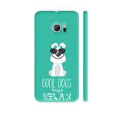 Cool Dogs Says Relax On Soft Green HTC 10 / 10 Lifestyle Cover| Artist: Dolly P