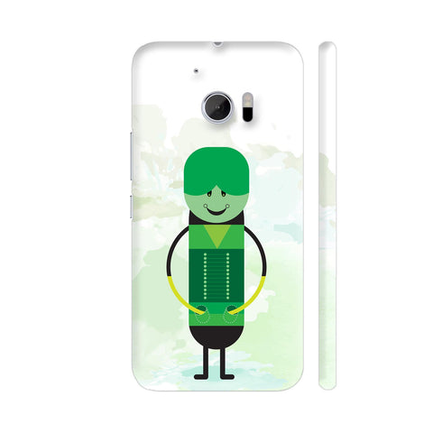 Cool Modern Green Man HTC 10 / 10 Lifestyle Cover| Artist: Designer Chennai
