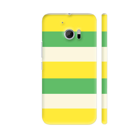 Cool Stripes Yellow Green HTC 10 / 10 Lifestyle Cover| Artist: Sangeetha
