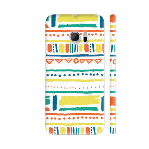 Crayons Style Scribbled Aztec HTC 10 / 10 Lifestyle Cover| Artist: Urvashi