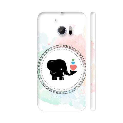 Cute Black Elephant On Love Heart HTC 10 / 10 Lifestyle Cover| Artist: Designer Chennai