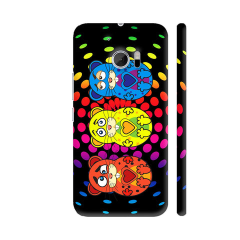 Cute Bunny Teddies On Black HTC 10 / 10 Lifestyle Cover| Artist: Sangeetha