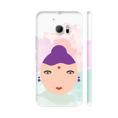 Cute Cartoon Girl Face HTC 10 / 10 Lifestyle Cover| Artist: Designer Chennai