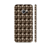 Dark Brown Flowers Repeating Pattern HTC 10 / 10 Lifestyle Cover| Artist: Designer Chennai