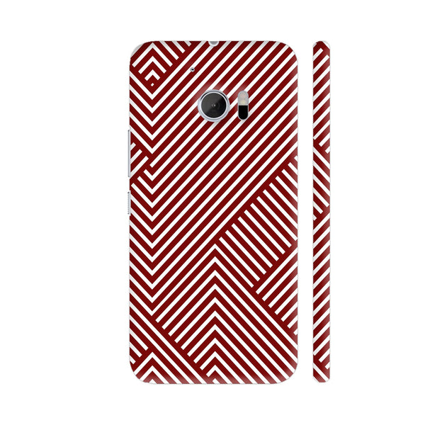 Diagonal Stripes Red HTC 10 / 10 Lifestyle Cover| Artist: Abhinav