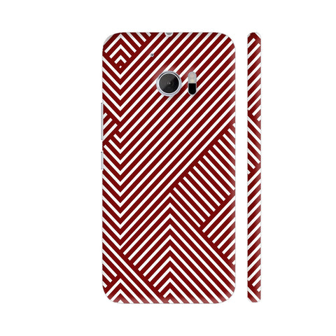 Diagonal Stripes Red HTC 10 / 10 Lifestyle Cover| Artist: Abhinav